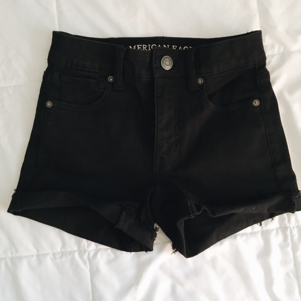 Black high rise shorts